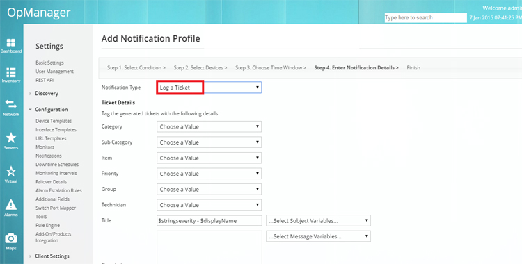 Log a trouble-ticket