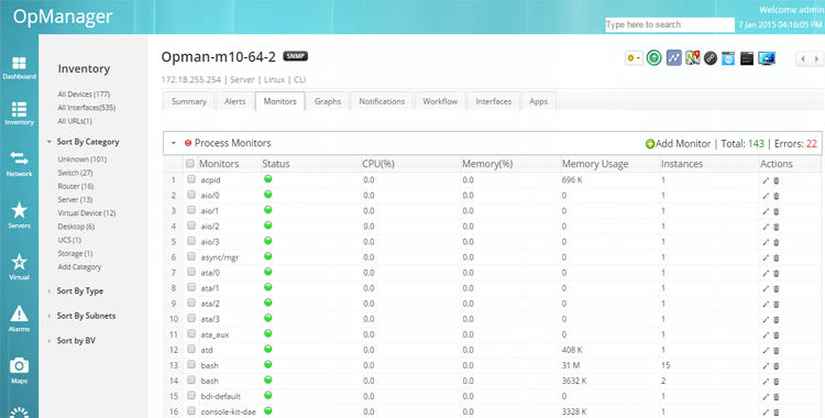 View Process Diagnostics
