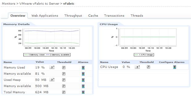 Overview with Memory and CPU Usage Overview with Memory and CPU Usage